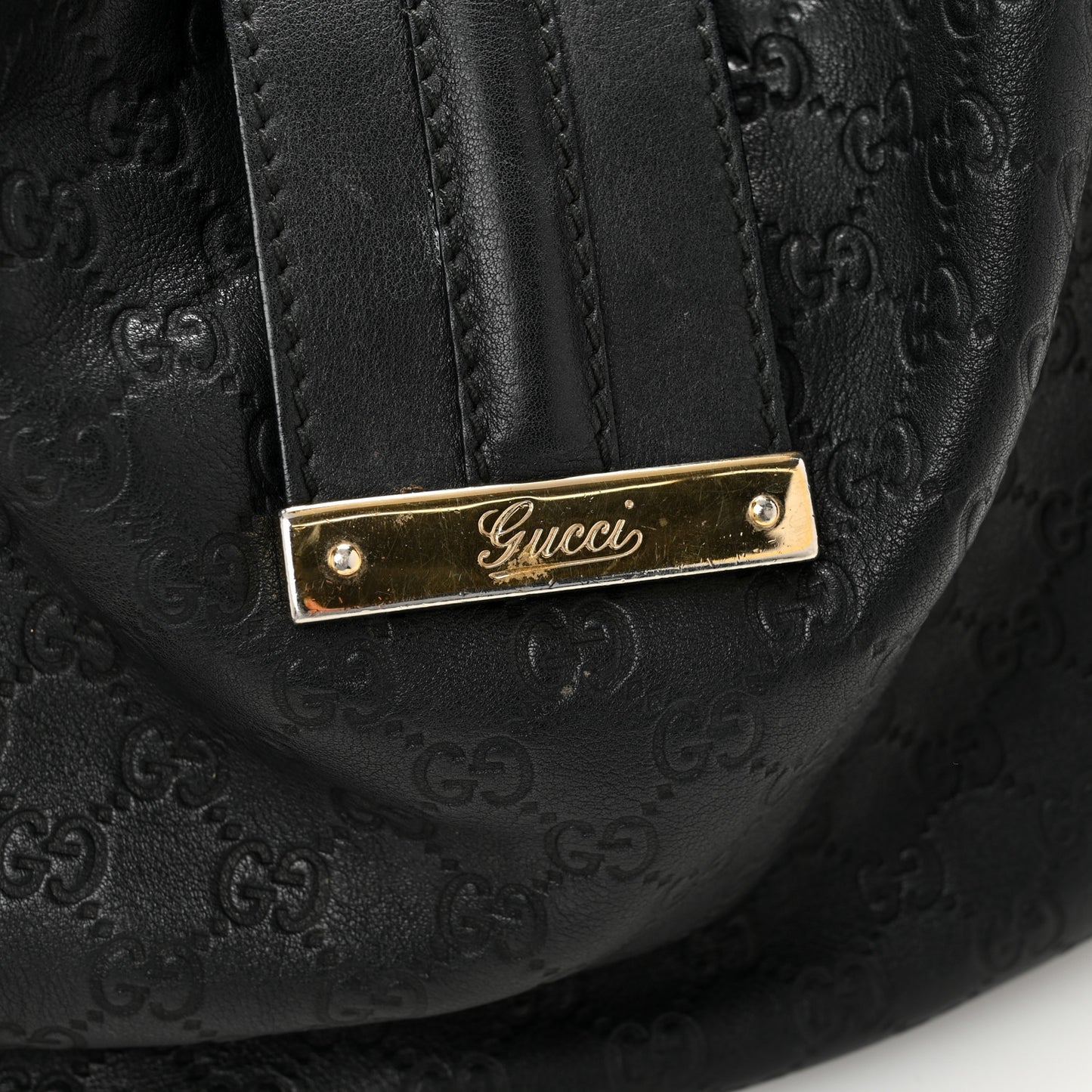 Guccissima Large New Ladies Web Hobo Black