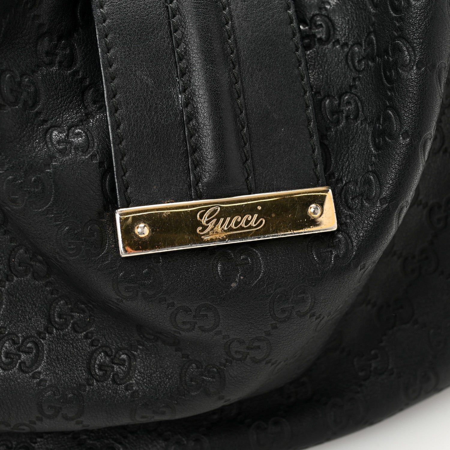 Gucci Guccissima Large New Ladies Web Hobo Black 12 of 14