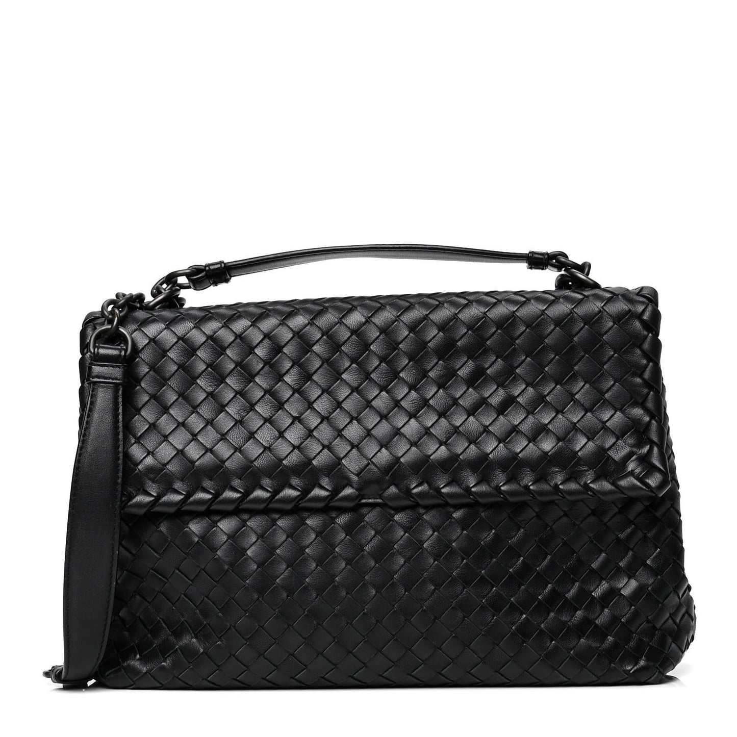 Nappa Intrecciato Medium Olimpia Shoulder Bag Black