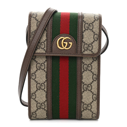 Gucci GG Supreme Monogram Web Mini Ophidia Crossbody Bag Beige New Acero 1 of 11