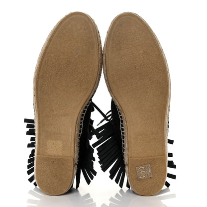 Saint Laurent Suede Fringe Moccasin Booties 41 Black 5 of 8