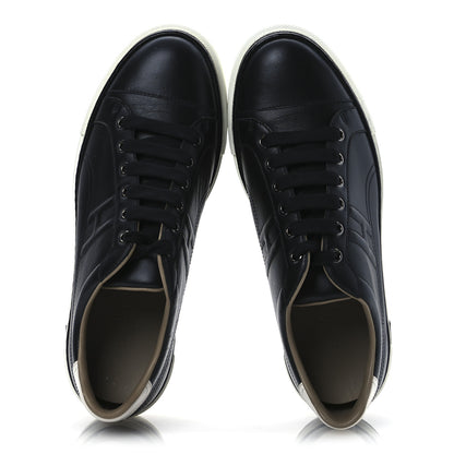 Hermes Calfskin Womens Polo Sneakers 39 Black White 2 of 12
