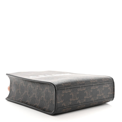 Celine Triomphe Canvas Calfskin Mini Vertical Cabas Tan 4 of 9