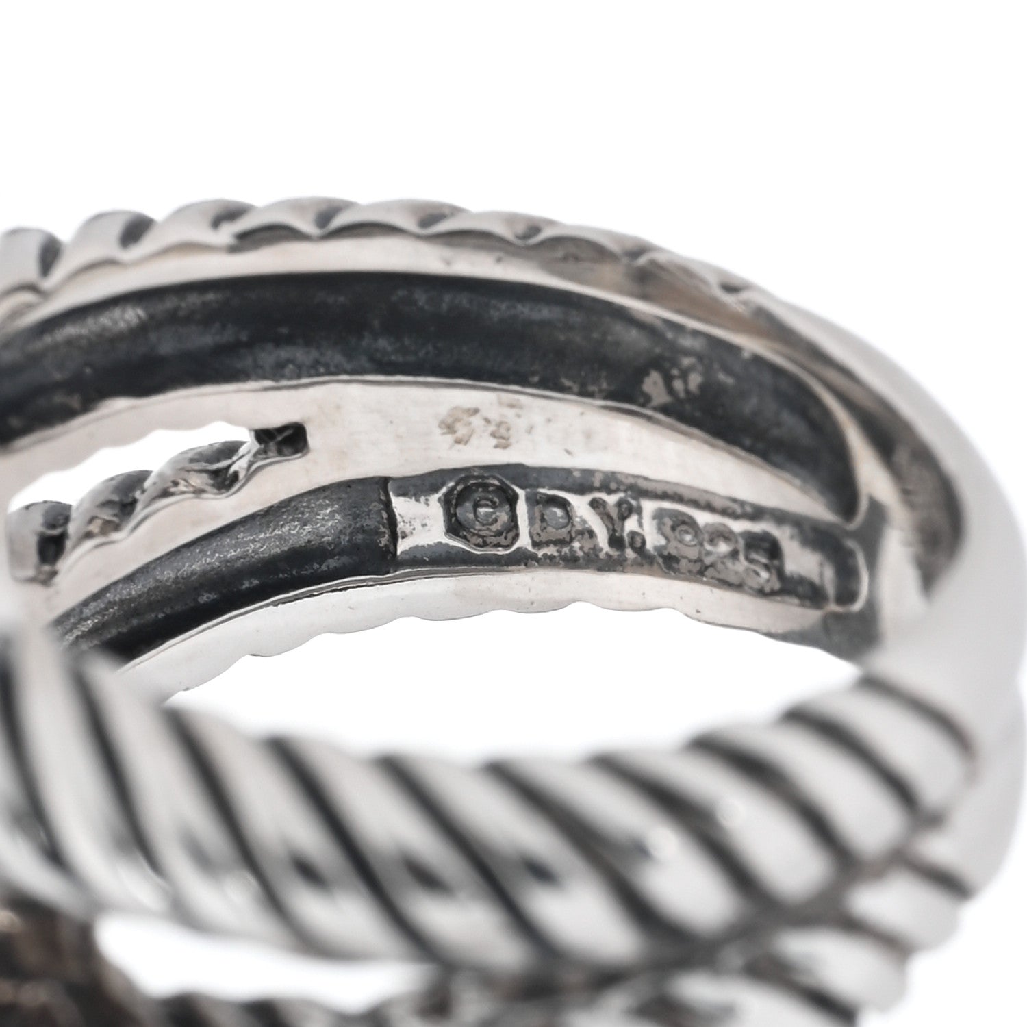 David Yurman Sterling Silver Diamond Smoky Quartz 11mm Albion Ring 49 5 4 of 4