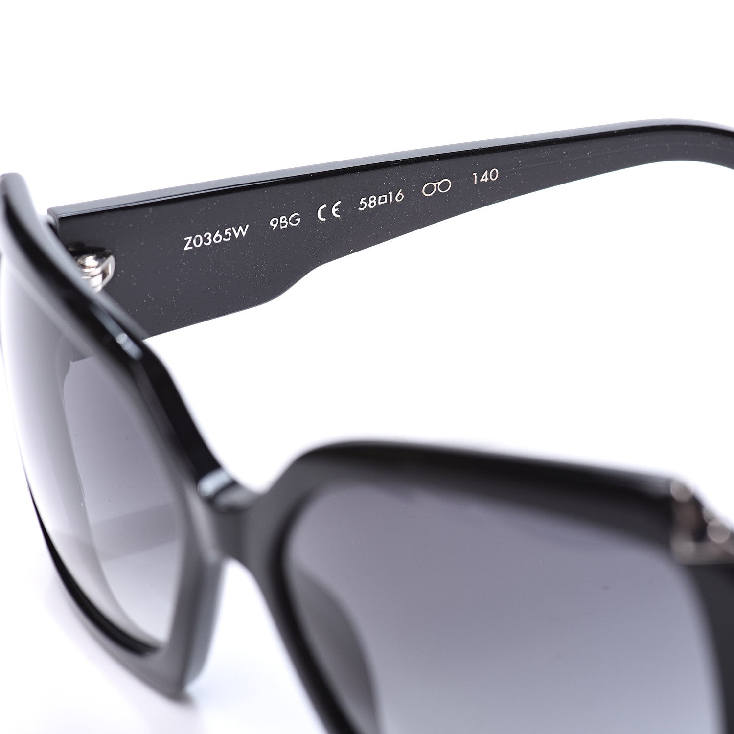 Louis Vuitton Acetate Hortensia Sunglasses Z0365W Black Glitter 5 of 8