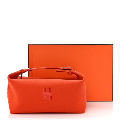 Hermes Canvas Small Bride-A-Brac Pouch Orange Burgundy 7 of 7