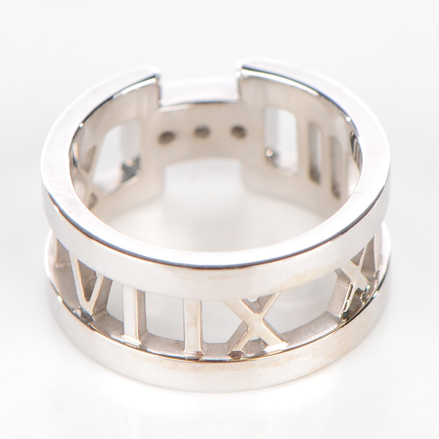 18K White Gold Diamond Open Atlas Ring 4.5