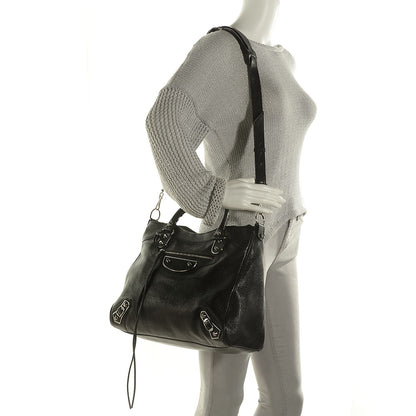 Balenciaga Chevre Silver Metallic Edge Hardware Velo Black 3 of 11