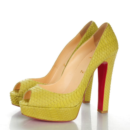 Christian Louboutin Watersnake Bambou 140 Pumps 41.5 Chartreuse 3 of 7