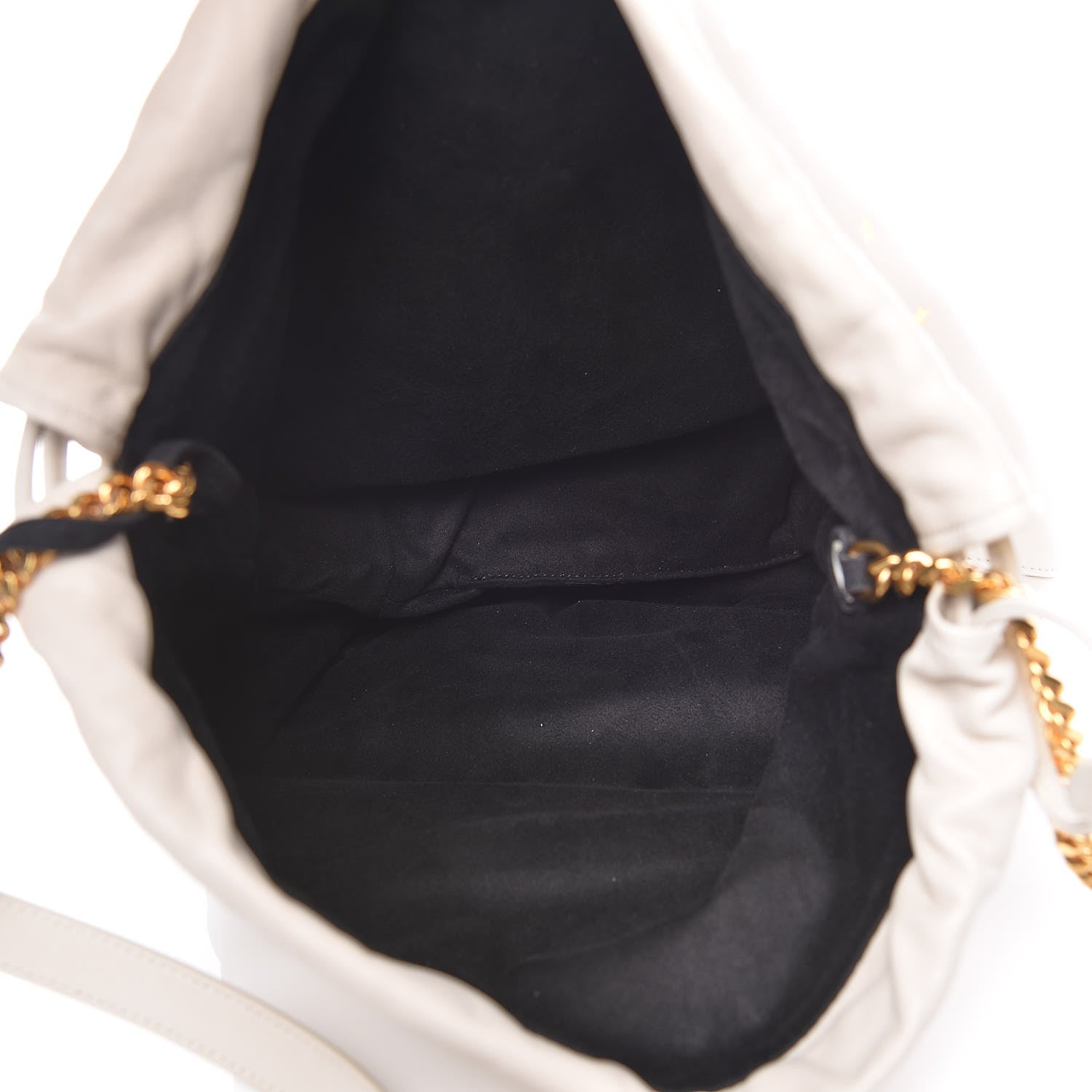 Saint Laurent Lambskin Star Printed Teddy Drawstring Bag White 7 of 11
