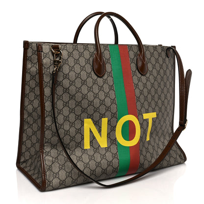 Gucci GG Supreme Monogram Fake/Not Large Retro Interlocking G Tote Bag Beige Brown Sugar 3 of 11