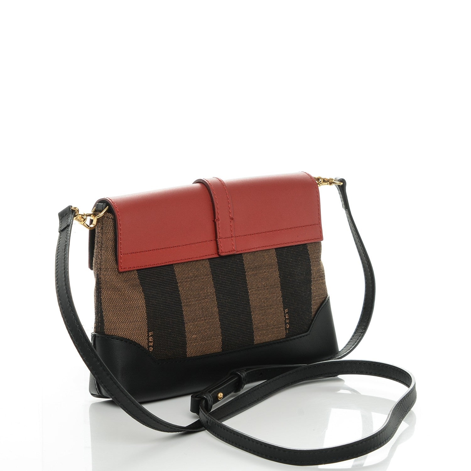Fendi Calfskin Pequin Mini Chameleon Crossbody Red 3 of 6