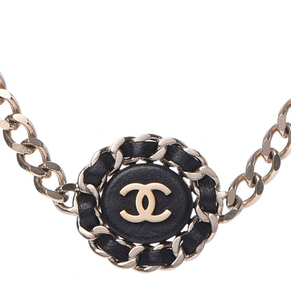Chanel Lambskin CC Chain Short Necklace Black Gold 4 of 6