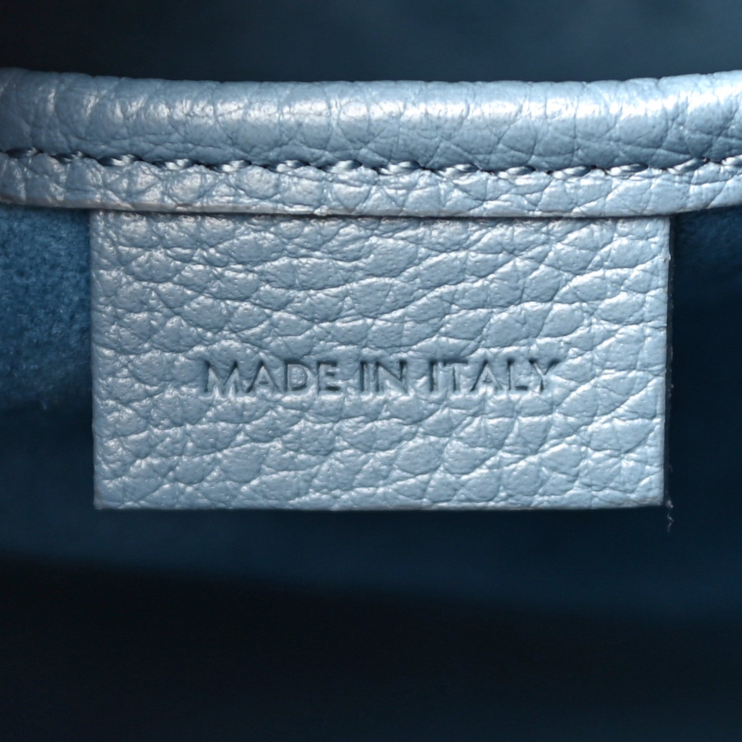 Celine Drummed Calfskin Nano Luggage Azure 6 of 10