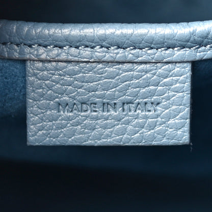 Celine Drummed Calfskin Nano Luggage Azure 6 of 10