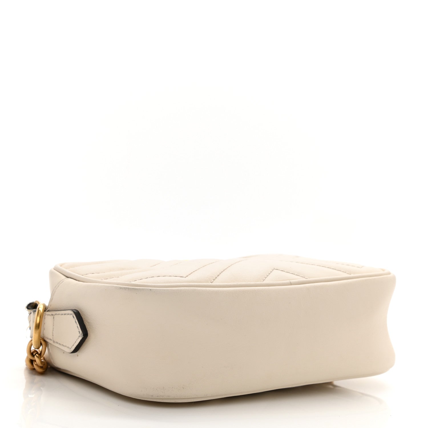 Gucci Calfskin Matelasse Mini GG Marmont Chain Shoulder Bag White 3 of 11