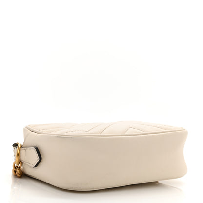 Gucci Calfskin Matelasse Mini GG Marmont Chain Shoulder Bag White 3 of 11