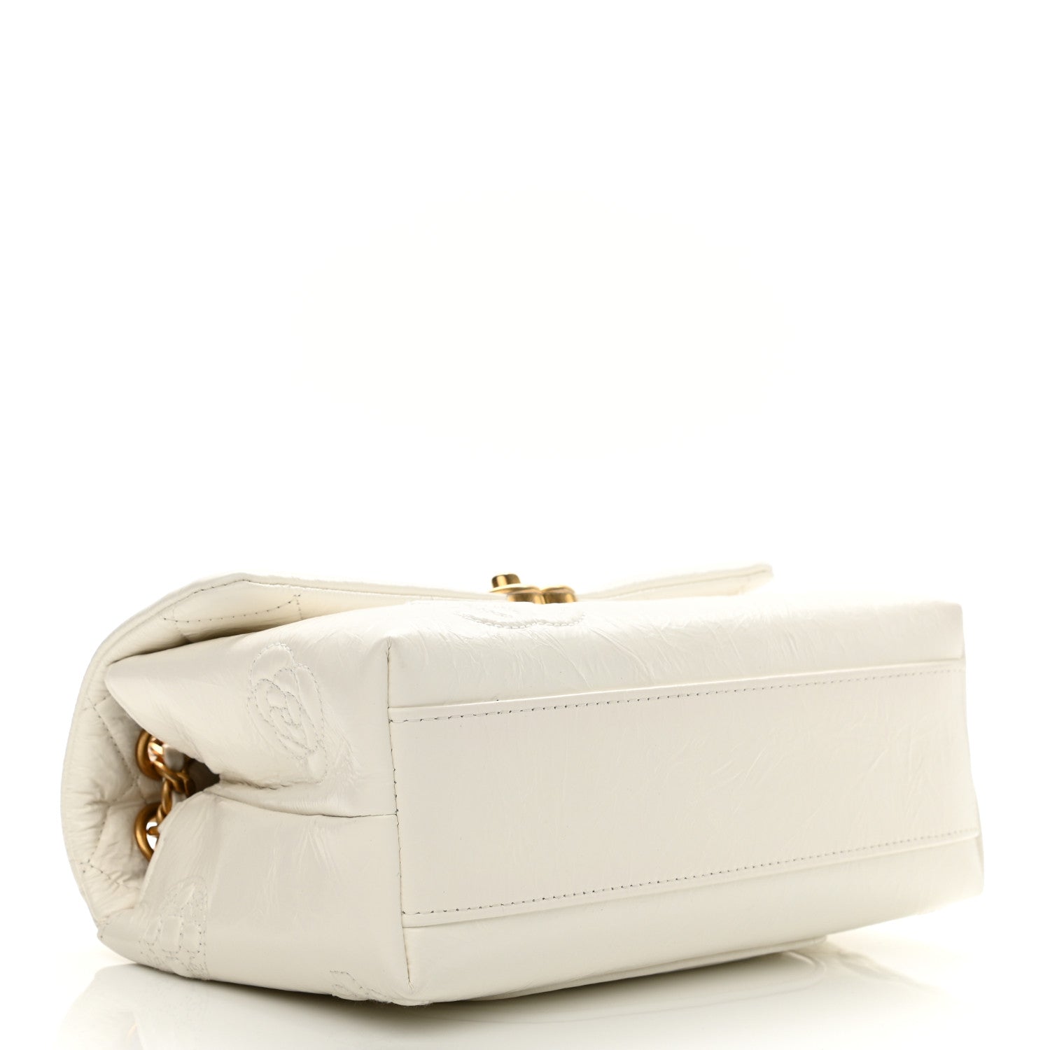 Chanel Crumbled Calfskin Embossed Flap White 7 of 21