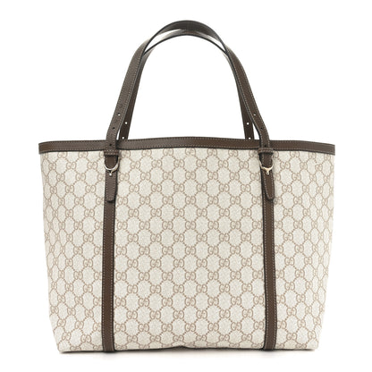 Gucci GG Supreme Monogram Calfskin Medium Nice Tote New Mystic White Beige Brown 1 of 10