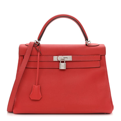 Hermes Togo Kelly Retourne 32 Rouge Casaque 1 of 10