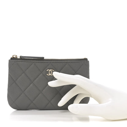 Chanel Caviar Quilted Small Cosmetic Case Grey 2 of 7