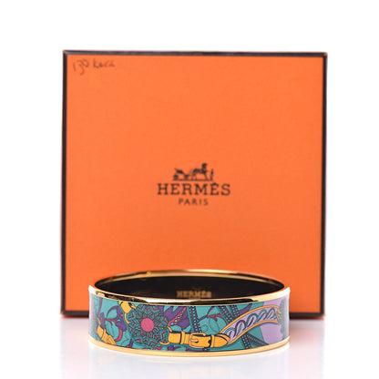 Hermes Enamel Printed Festival des Amazones Wide Bracelet 65 Vie D Artiste 6 of 6