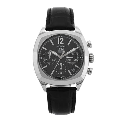 Tag Heuer Stainless Steel Alligator 38mm Monza Chronograph Automatic Watch Black CR2113-0 1 of 4