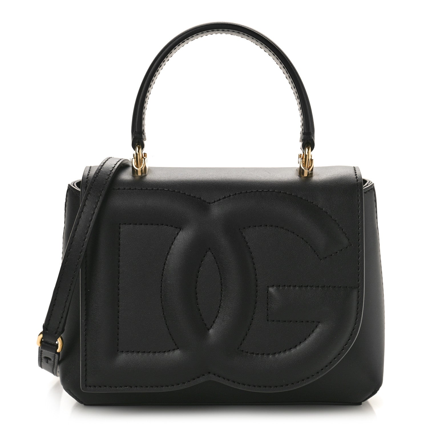 Dolce & Gabbana Calfskin DG Logo Top Handle Tote Black 1 of 8