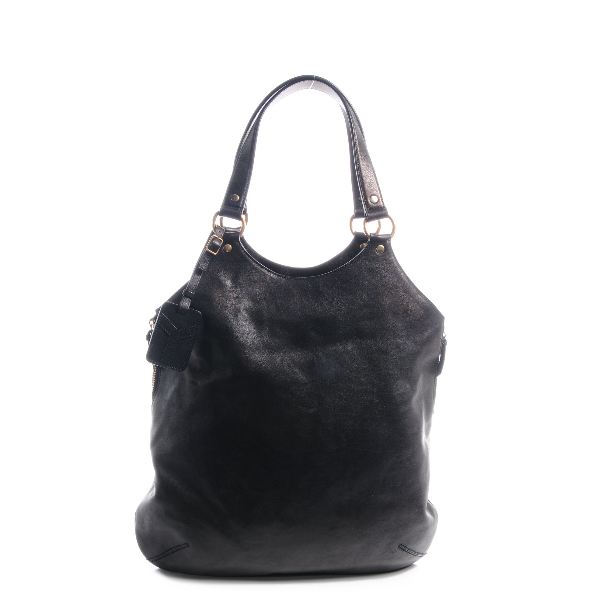 Saint Laurent Calfskin Tribute Tote Black 1 of 7