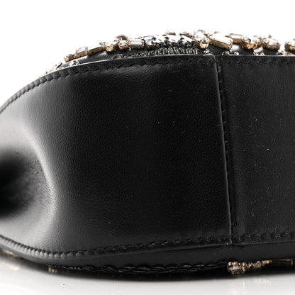 Alexander McQueen Lambskin Embellished Crystal Mini T-Bar Bag Black 8 of 10