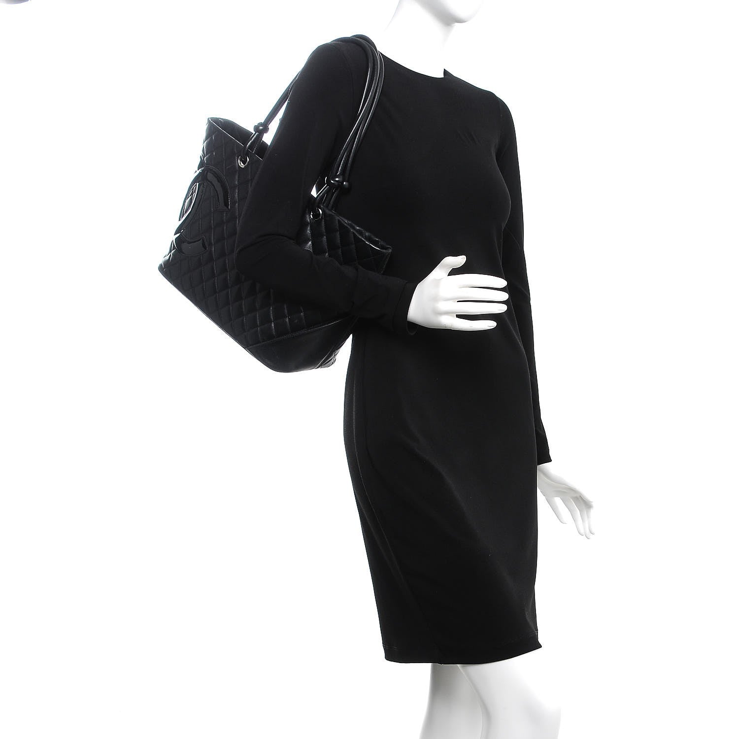 Chanel Calfskin Quilted Large Cambon Tote Black 2 of 13