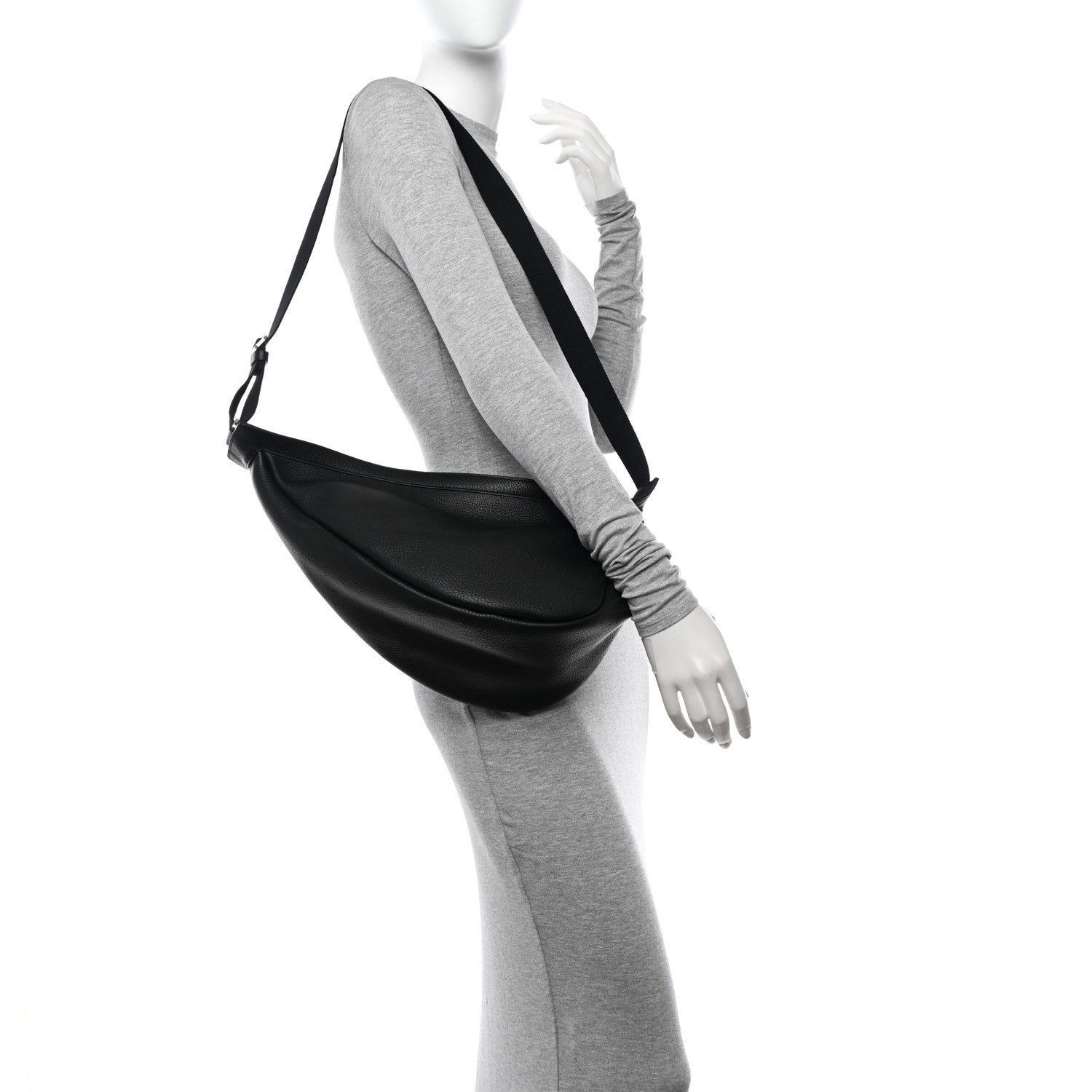 The Row Grained Calfskin Large Slouchy Banana Bag Black 2 of 9
