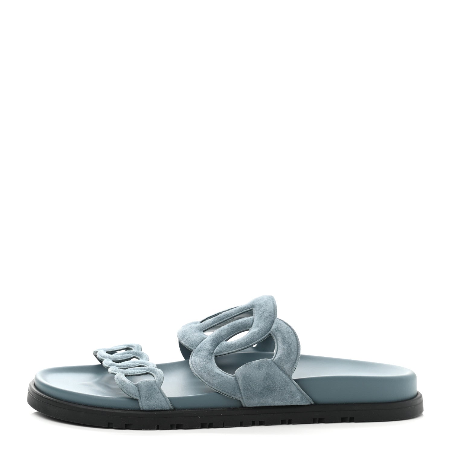 Hermes Suede Goatskin Extra Sandals 39.5 Bleu Pinede 1 of 8