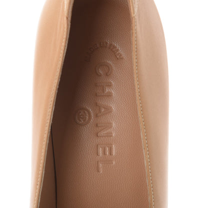 Chanel Lambskin Patent Cap Toe Pumps 41 Beige 7 of 10