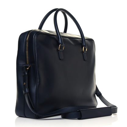 Saint Laurent Calfskin Small Classic Duffle Briefcase Deep Marine 6 of 10