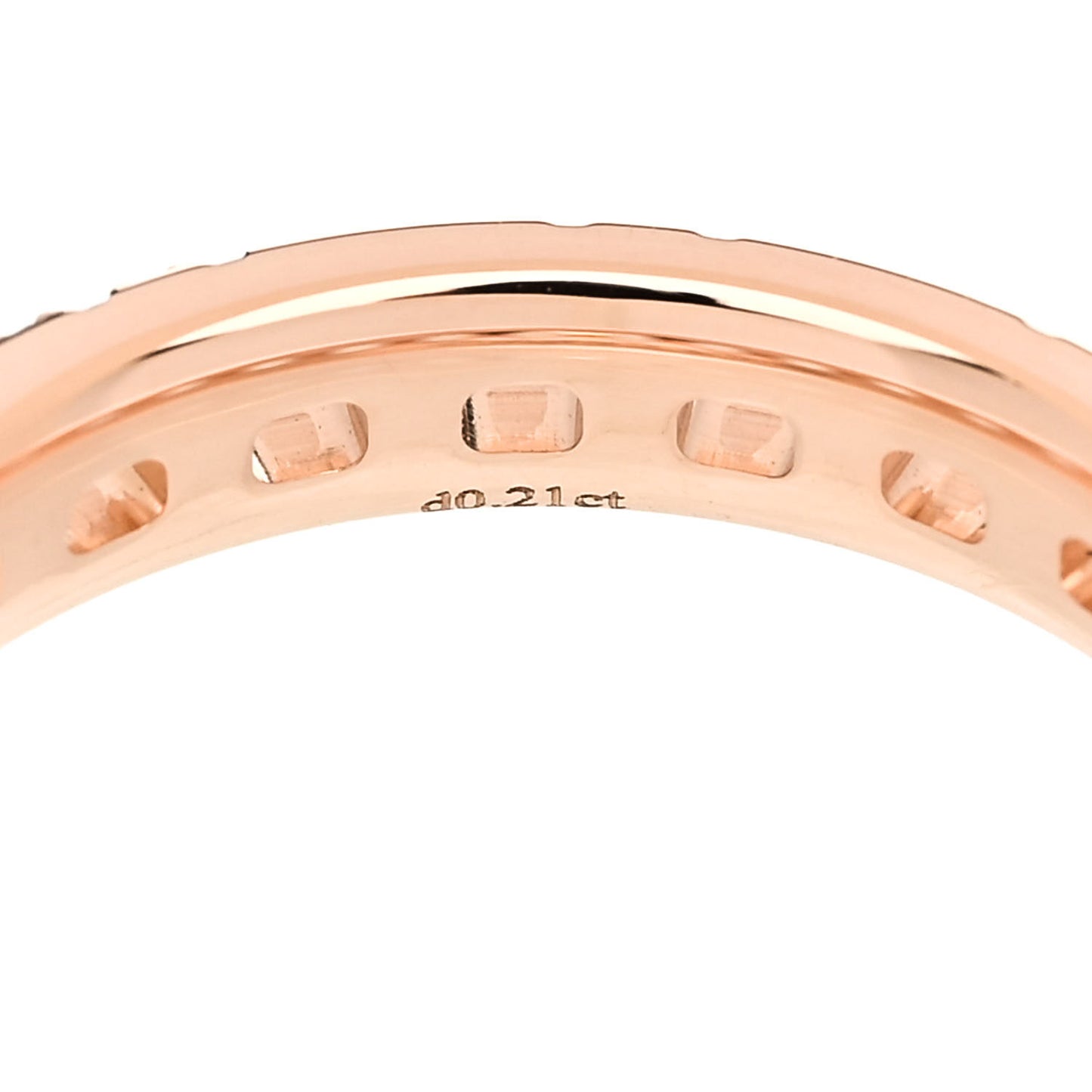 18K Rose Gold Diamond Narrow T True Band Ring 49 5