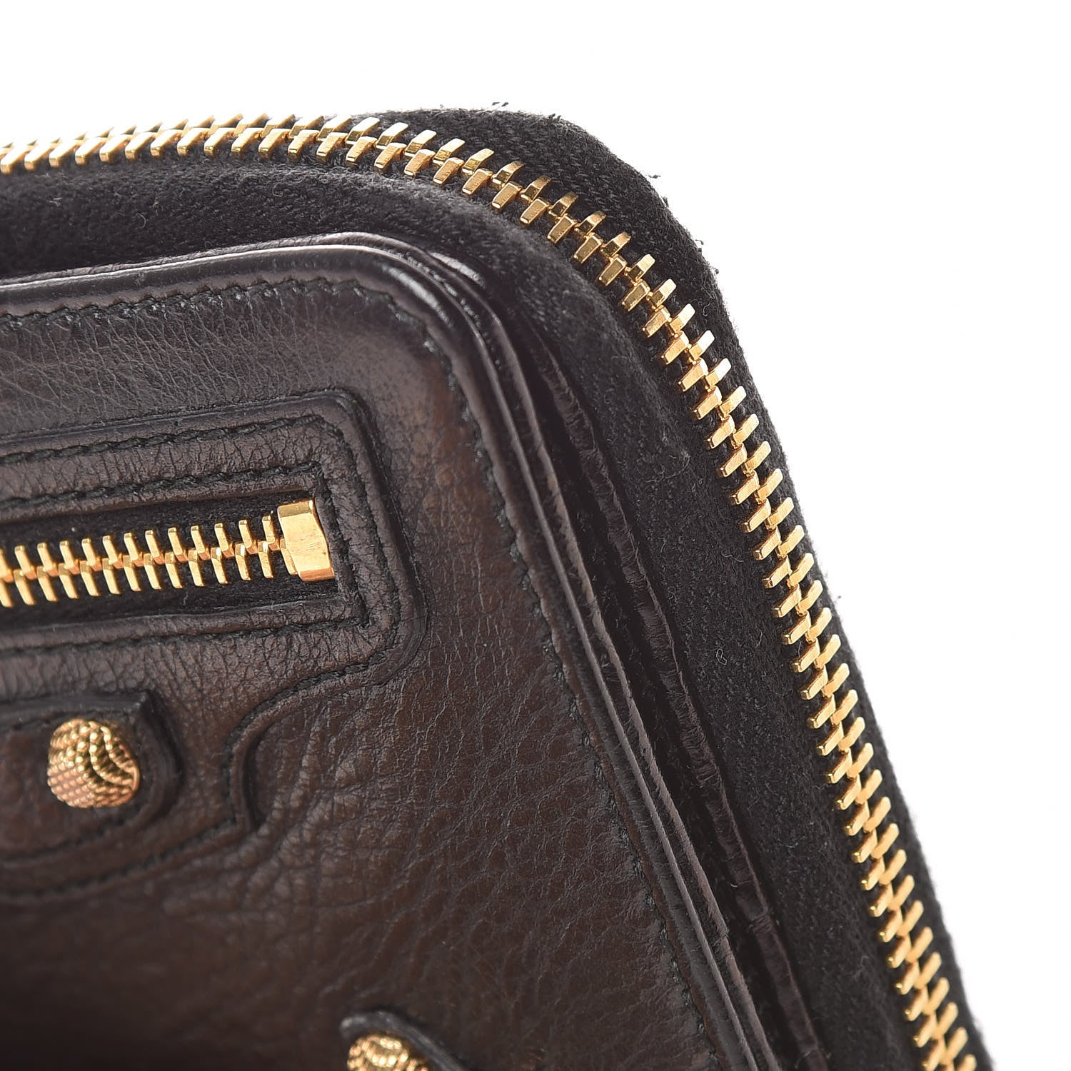 Balenciaga Agneau Giant 12 Gold Hardware Bill Fold Zip Wallet Black 10 of 11