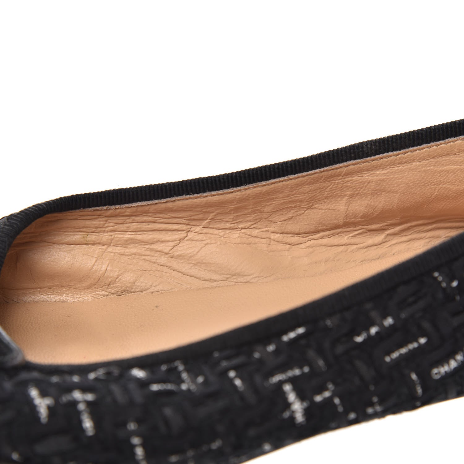 Chanel Tweed Lambskin CC Cap Toe Ballerina Flats 36.5 Black 7 of 11