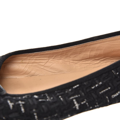 Chanel Tweed Lambskin CC Cap Toe Ballerina Flats 36.5 Black 7 of 11