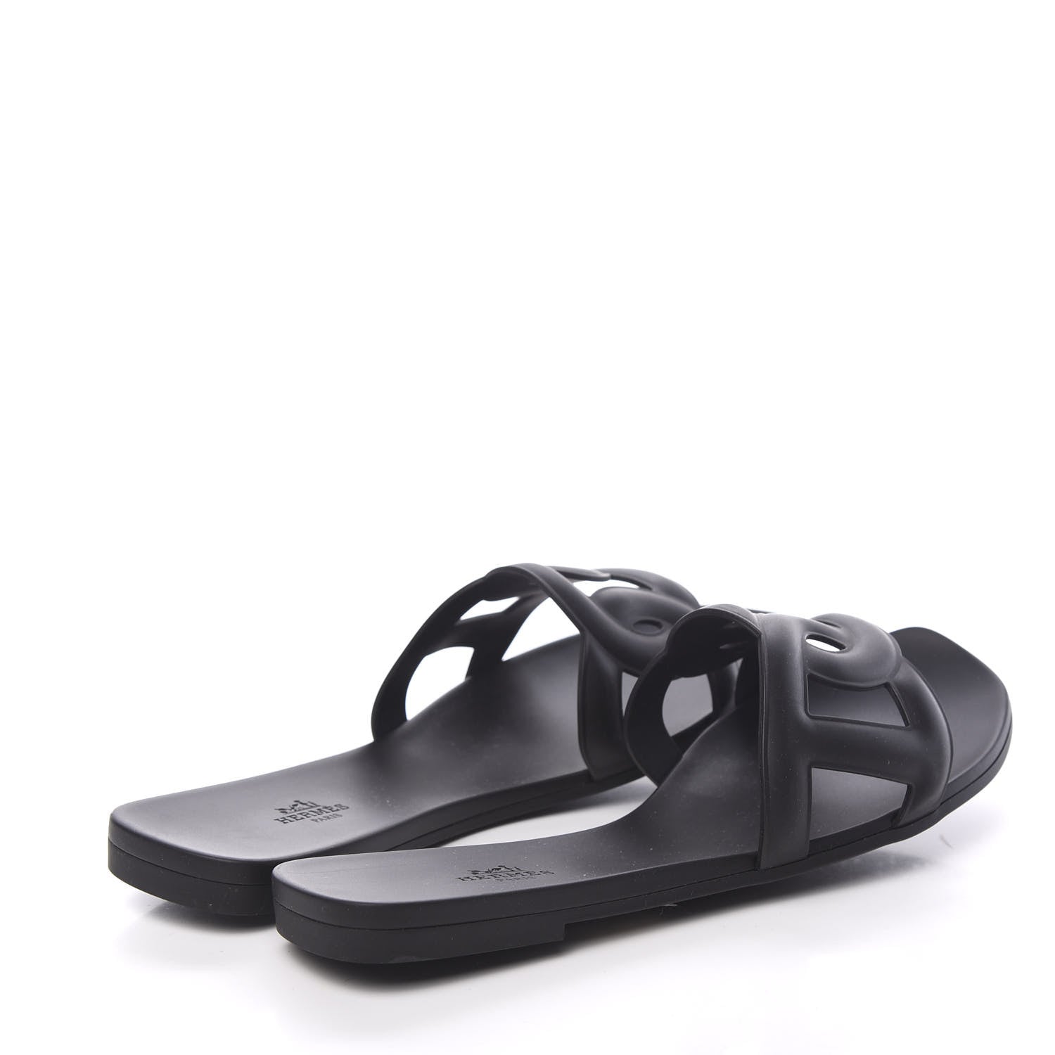 Hermes Rubber Aloha Sandals 40 Black 4 of 7