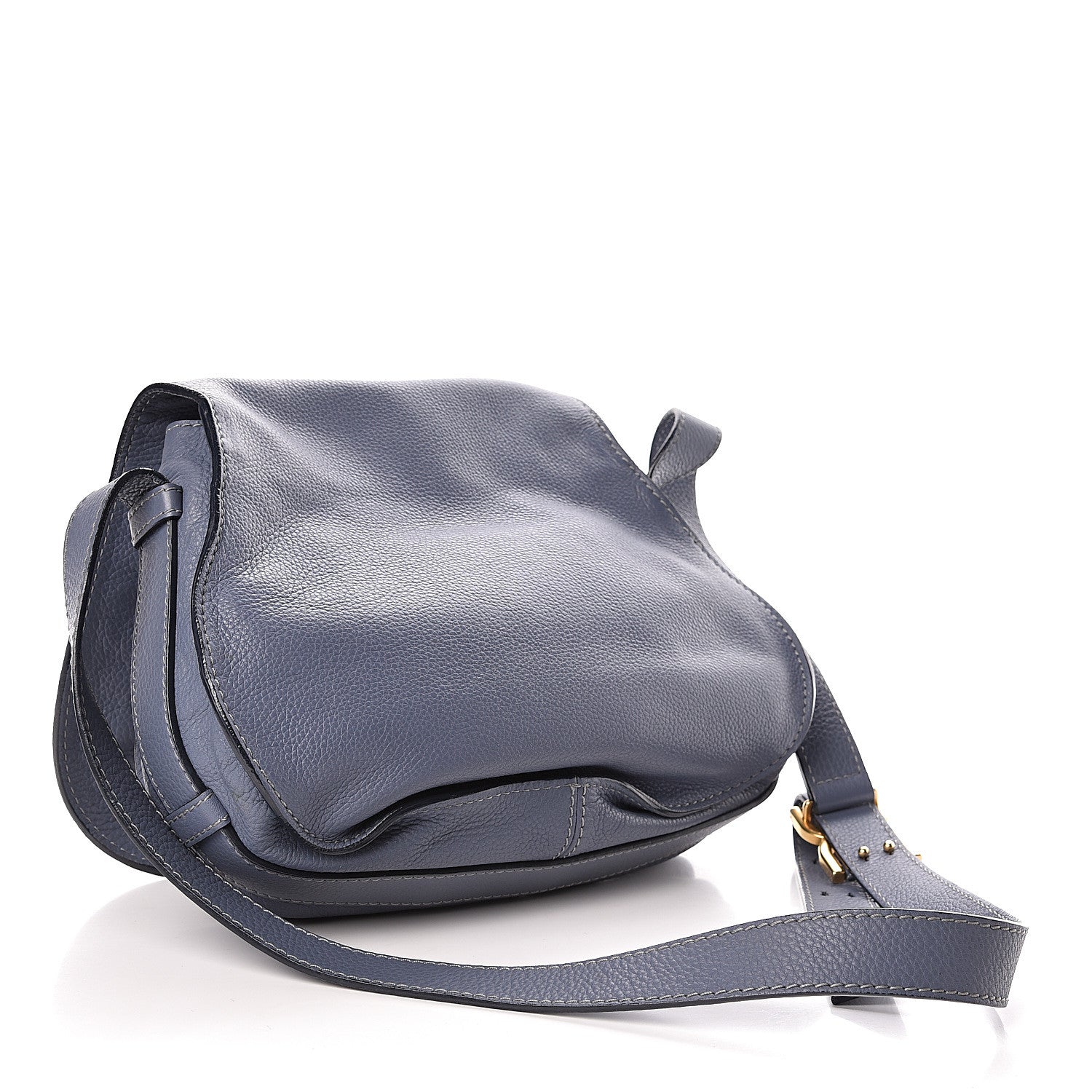 Chloe Calfskin Medium Marcie Round Crossbody Bag Street Blue 3 of 11