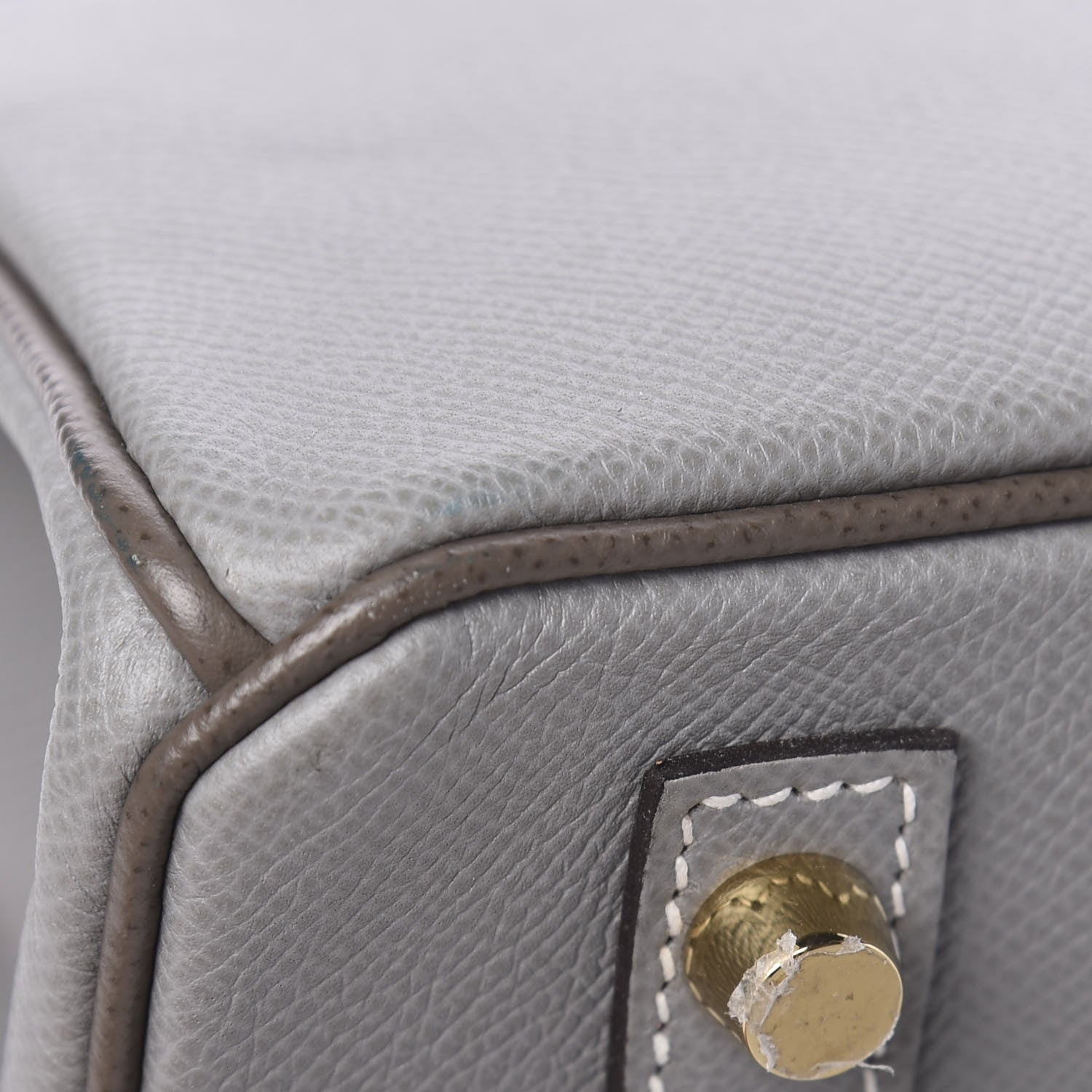 Hermes Epsom Horseshoe Birkin 30 Etain Gris Mouette 13 of 14