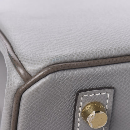 Hermes Epsom Horseshoe Birkin 30 Etain Gris Mouette 13 of 14