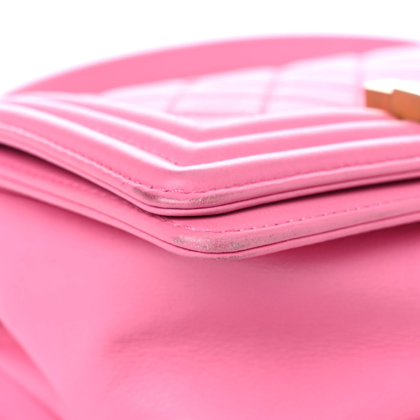 Calfskin Quilted Small Boy Flap Pink