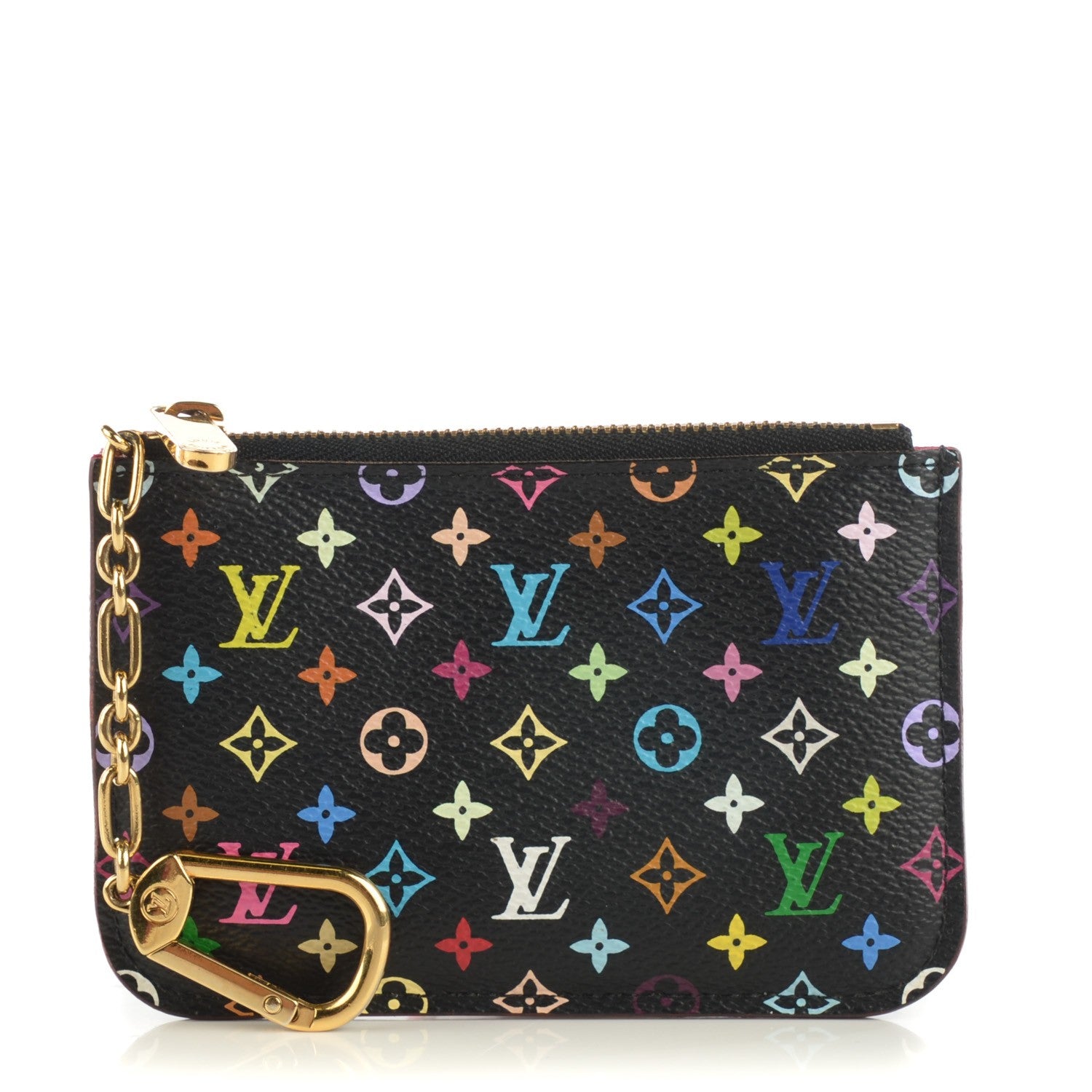 Louis Vuitton Monogram Multicolor Key Pouch Black Grenade 1 of 7