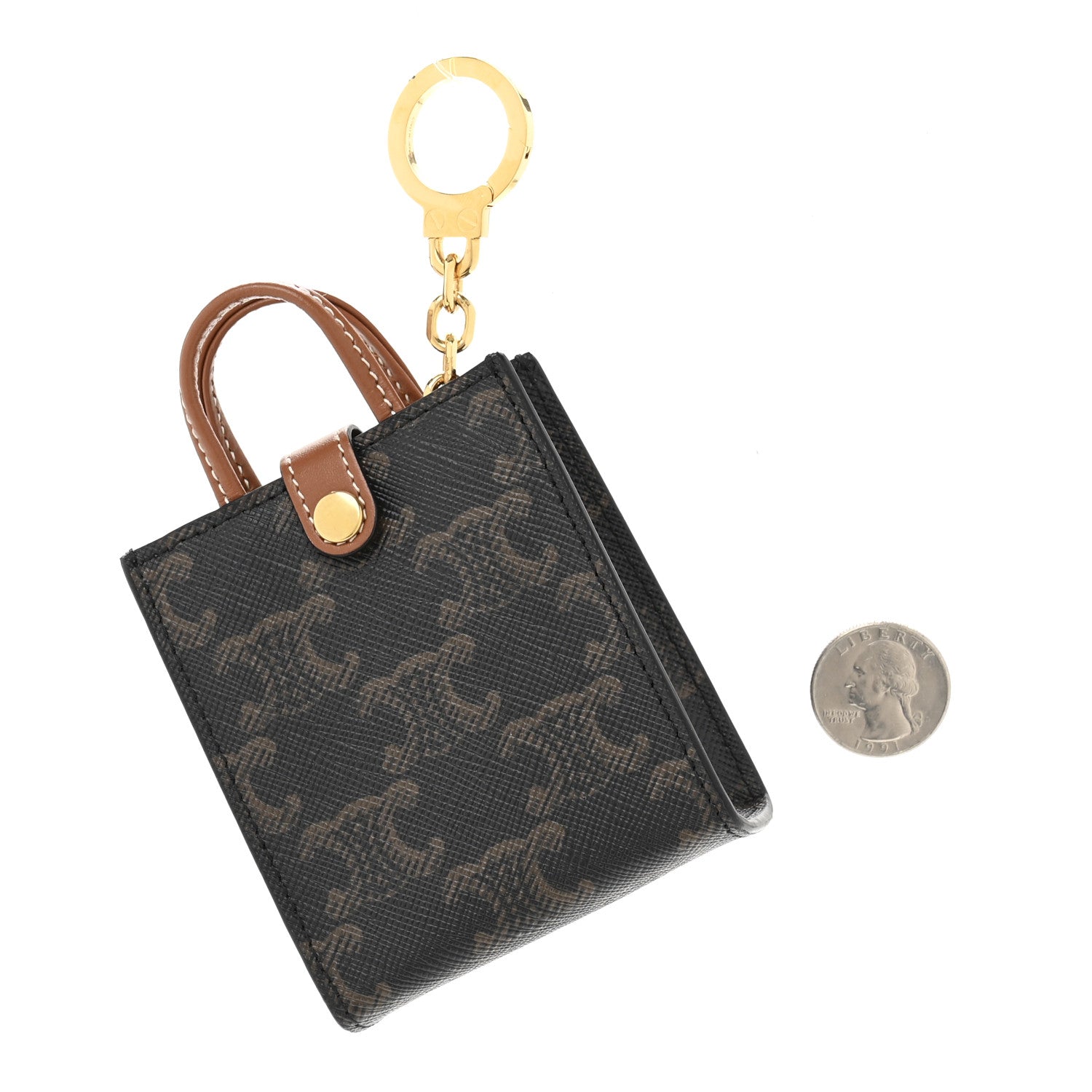 Celine Triomphe Cabas Keycharm Tan 2 of 6