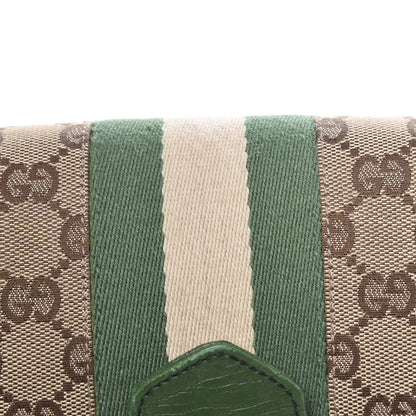 Gucci Monogram Horsebit Web Flap Bag Green 11 of 13