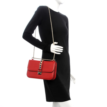 Valentino Garavani Vitello Medium Glam Lock Rockstud Flap Rosso Valentino 2 of 6