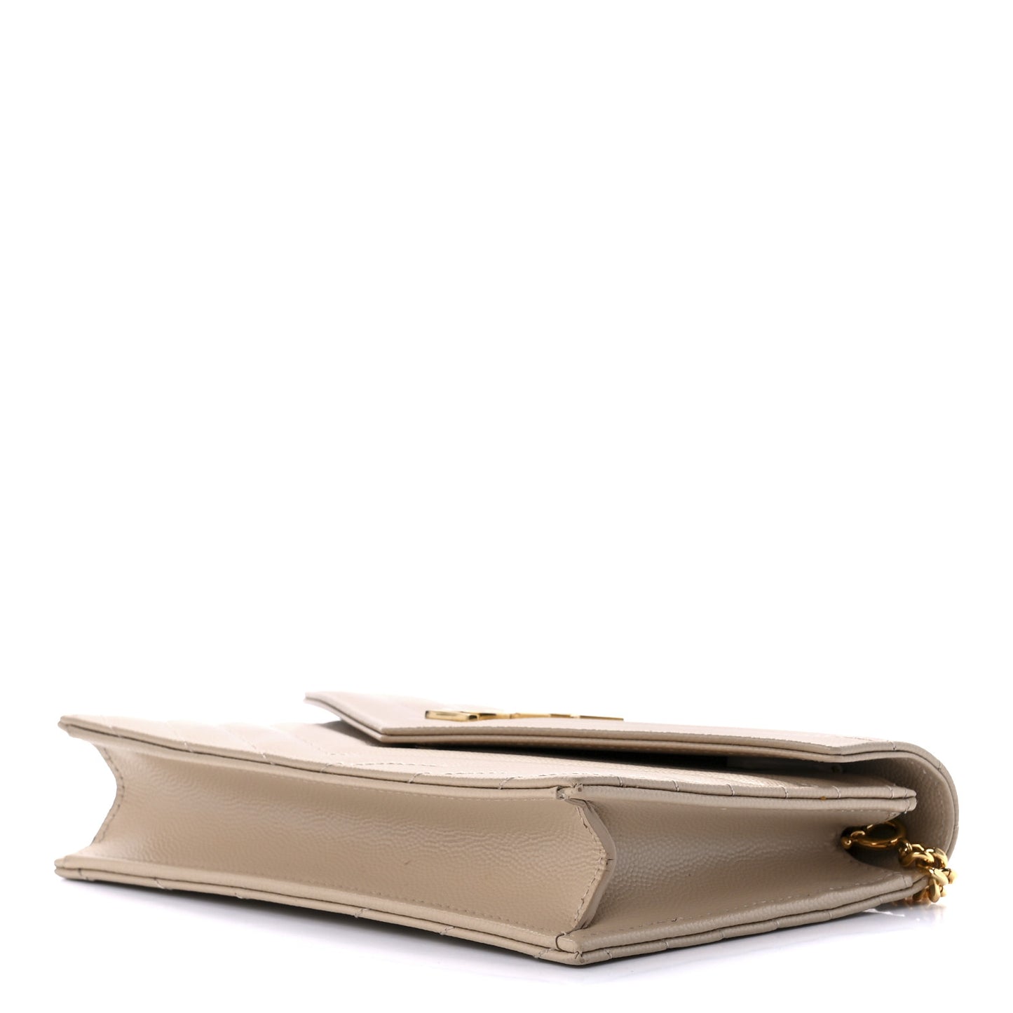Grain De Poudre Matelasse Chevron Monogram Envelope Chain Wallet Nude Powder