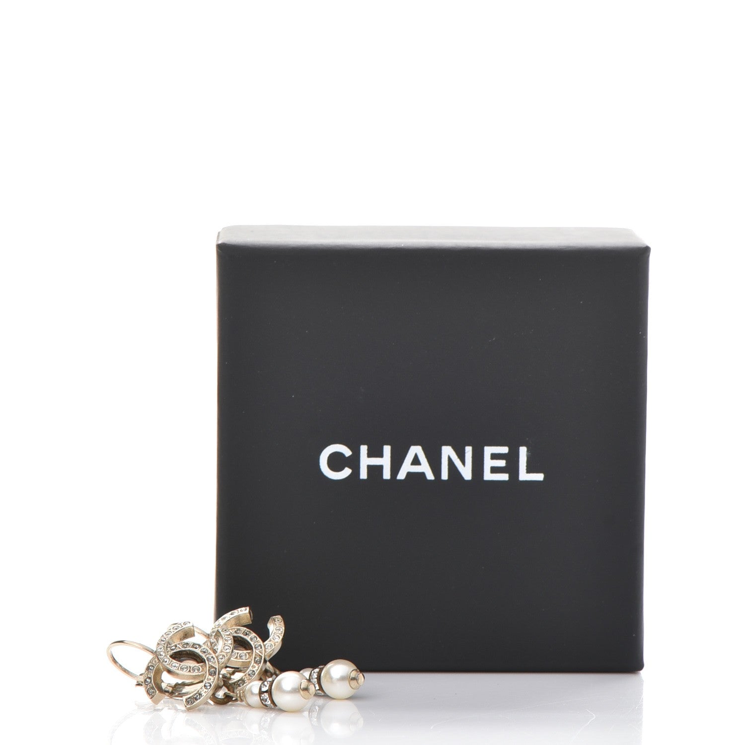 Chanel Enamel Crystal Pearl CC Earrings Gold 6 of 6